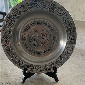 Decorative Silver Wedding Plate